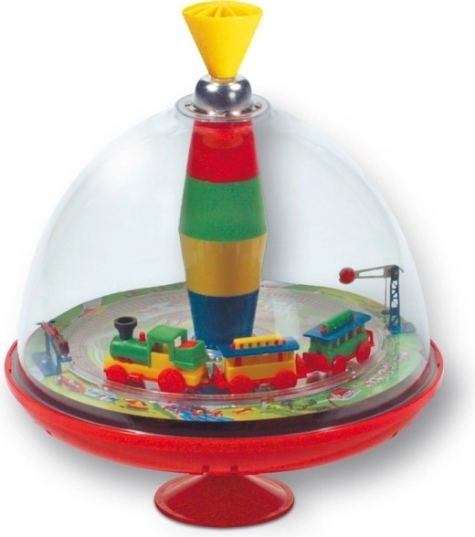 Muzikale metalen tol met treintjesmotief