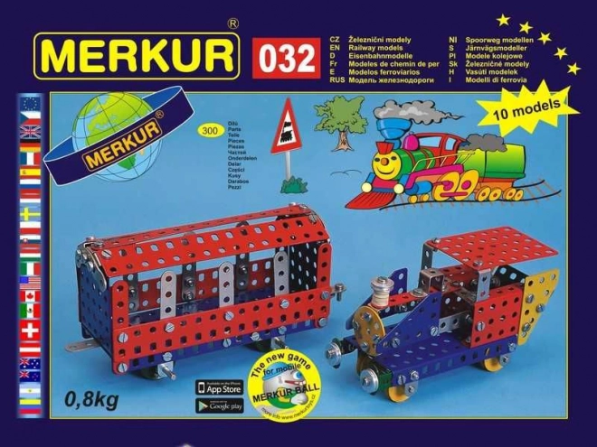 Bouwdoos Merkur 032 – treinmodellen, 10 modellen, 300 onderdelen