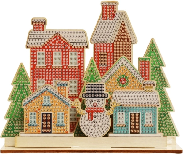 2Kids Toys diamant schilderen met standaard kerststadje
