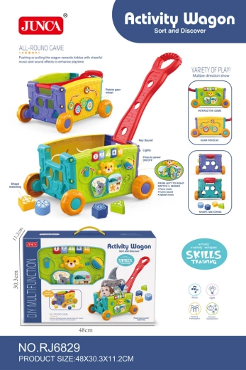 Multifunctionele interactieve loopwagen en speelgoedkar