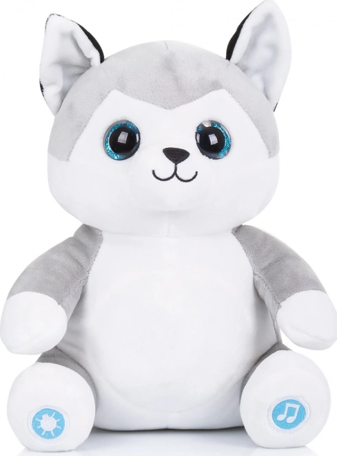 Pluchen husky met lichtjes en muziek CHIPOLINO