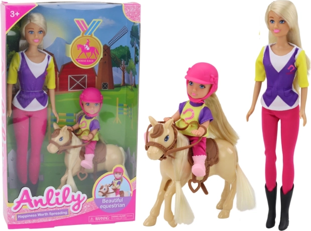 Set pop Anlily met kind en pony – rijstal
