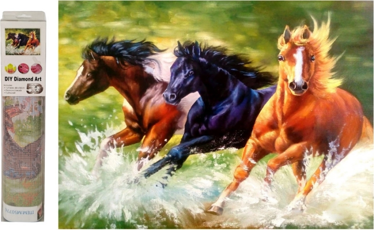 Diamantmozaïek – rennende paarden
