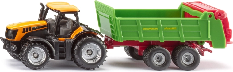 Siku tractor JCB met universele strooier Strautmann