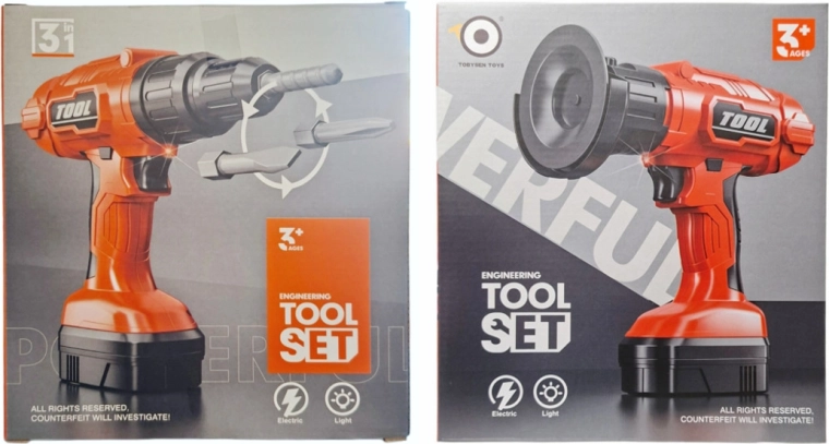 Elektrische kinderset boormachine en slijper 2-in-1 – batterijaangedreven gereedschapsset