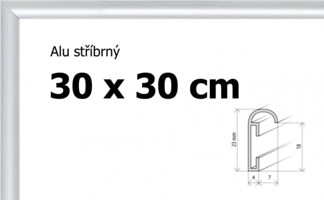 Aluminium lijst 30x30 cm in zilverkleur