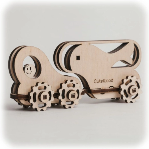 CuteWood houten 3D-puzzel Viswagen