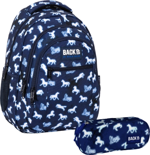 BackUP schoolset Magic Horses 2v1 – rugzak en etui