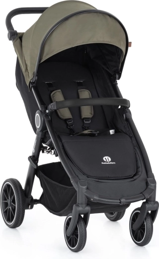 Petite&Mars sportieve kinderwagen Street+ RWS black mature olive