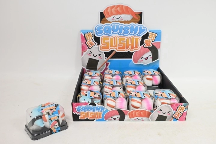 Sushi knijp-antistresspeeltjes in een doosje (3 stuks)
