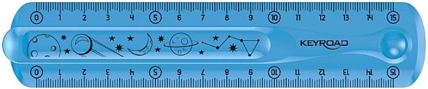 Liniaal KEYROAD Flexi 15 cm blauw
