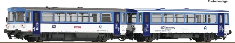 Roco dieseltreinstel ČD 810 472-1 met bijwagen BDtax (Najbrt), TT