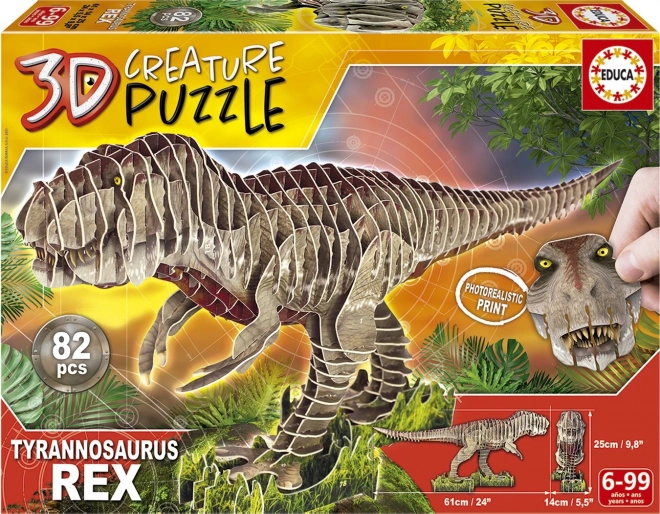 3D-puzzel T‑Rex 82 stukjes EDUCA