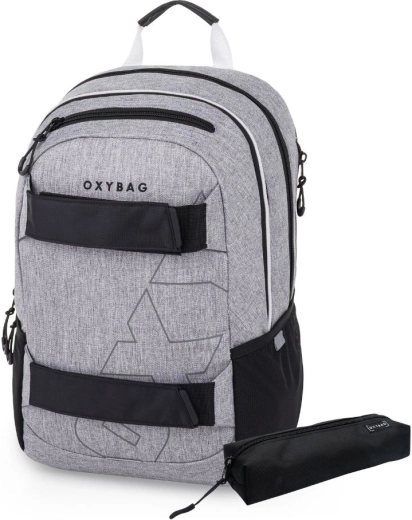 Studentenrugzak en etui Oxybag Sport Grey Melange