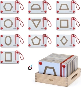 Houten magnetisch bord voor het oefenen van geometrische vormen - 10 stuks