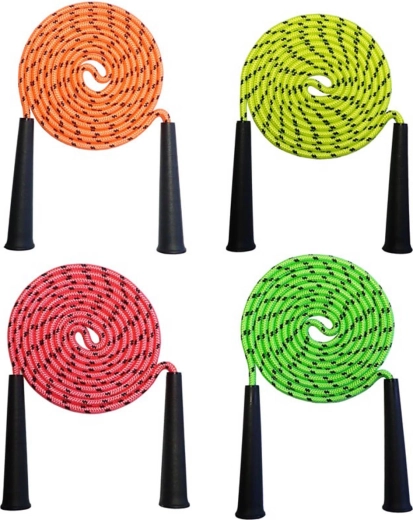 Acra neon springtouw 3 m met kunststof handvat - 1 stuk