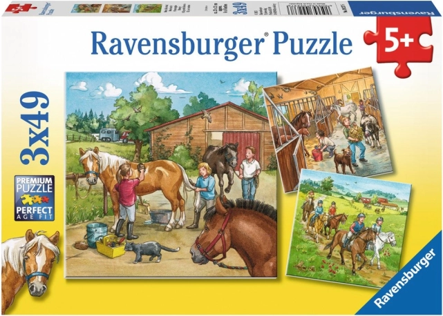 Ravensburger puzzel Dag bij de paarden 3×49 stukjes