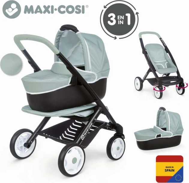 Combinatiepoppenwagen MAXI-COSI 3-in-1 turquoise-grijs