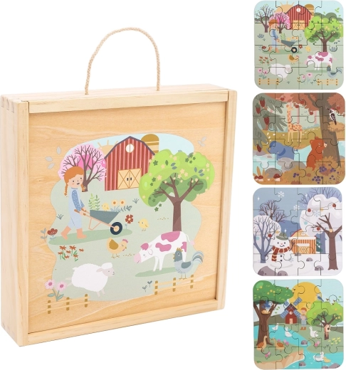 Houten puzzel in doos vier seizoenen 2Kids Toys