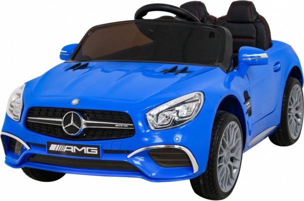 Elektrische kinderauto MERCEDES-BENZ AMG SL 65, blauw, 12 V, afstandsbediening, LED, eco‑leer, EVA-wielen