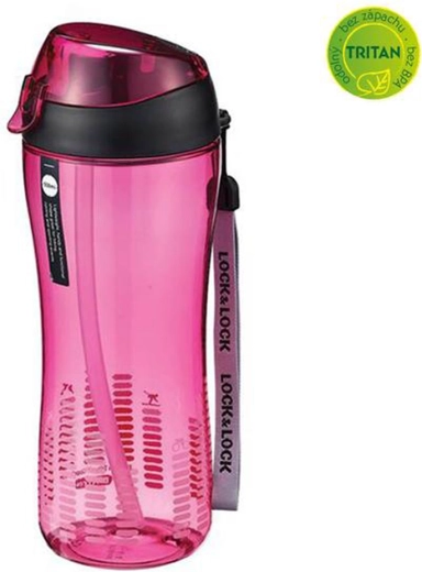 Sportfles met rietje Tritan 550 ml roze