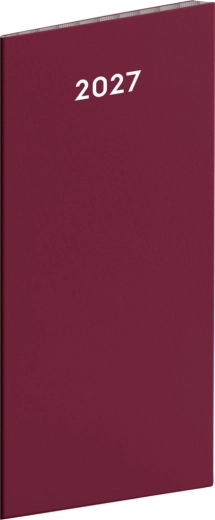 Notique zakagenda wijnrood 2027 maandelijks 8 × 18 cm