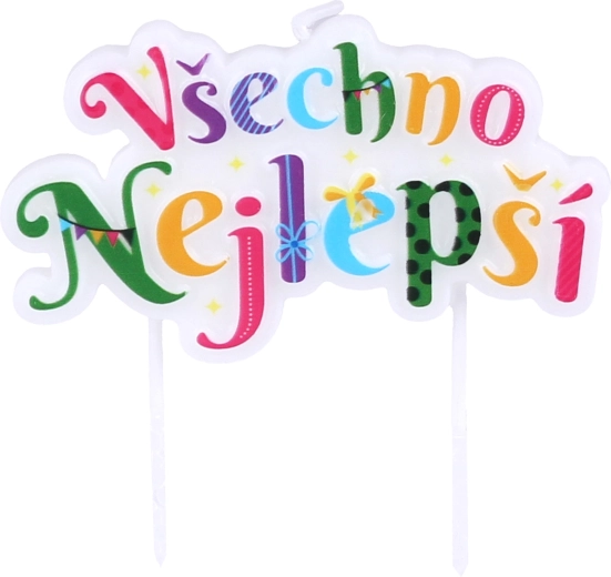 Taartkaarsjes met houder – Van harte gefeliciteerd