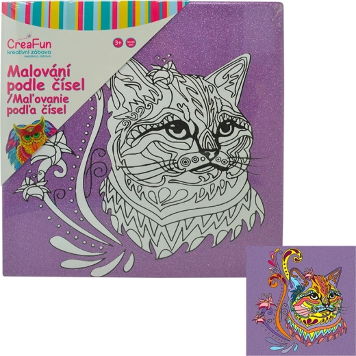 Schilderen op canvas – kat 30 × 30 cm