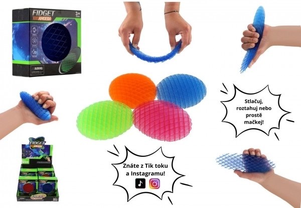 Fidget worm veranderende vorm – antistressspeeltje van plastic, 11 cm