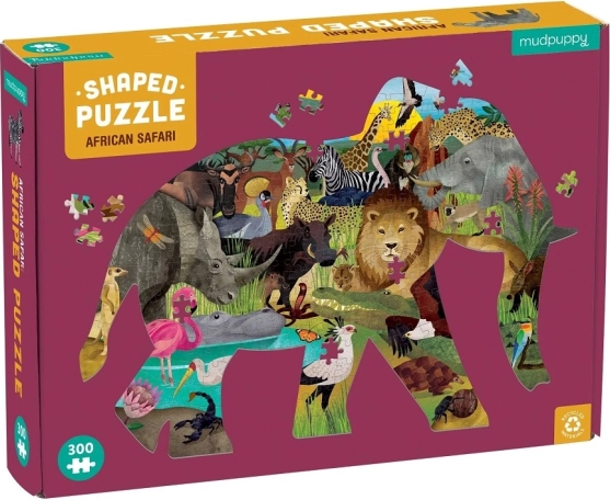 Afrikaanse safari-puzzel in de vorm van een olifant, 300 stukjes