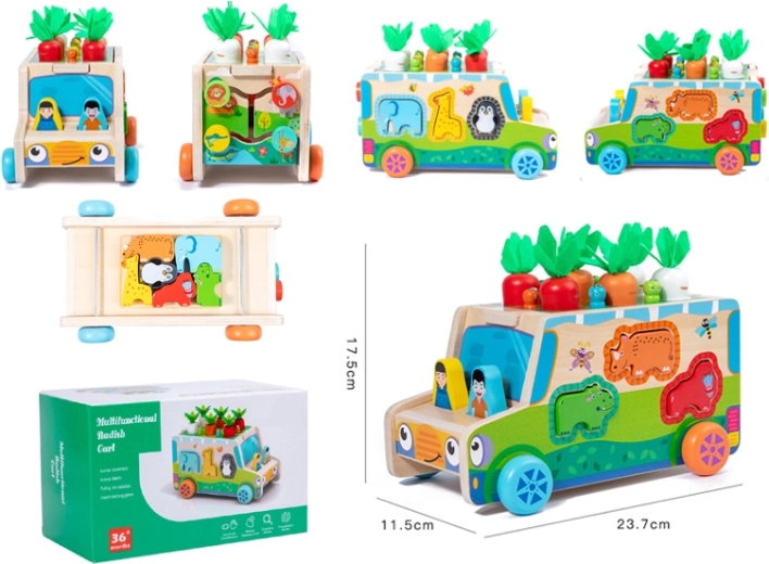 Kinderautootje met wortel en vormenstoof