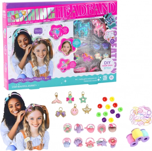 Creatieve DIY-set voor het maken van haarbanden – eenhoorns en glinsterende versieringen