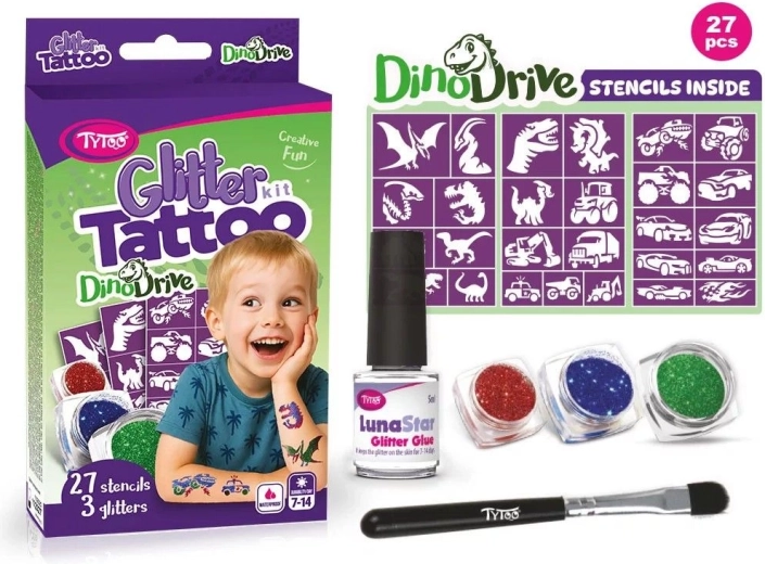 Set glittertatoeages DinoDrive