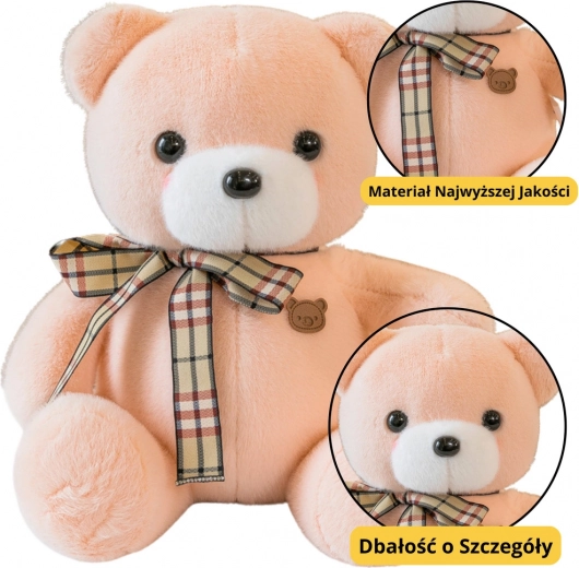 Pluchen Crèmekleurige Beer met Strik 23 cm