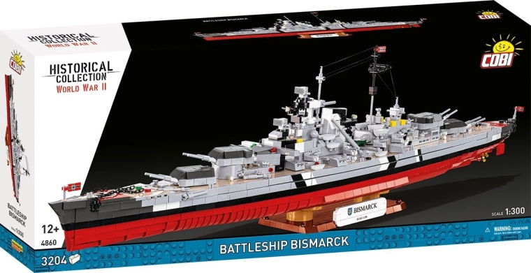 Cobi II WW slagschip Bismarck bouwset 1:300 (3204 onderdelen)