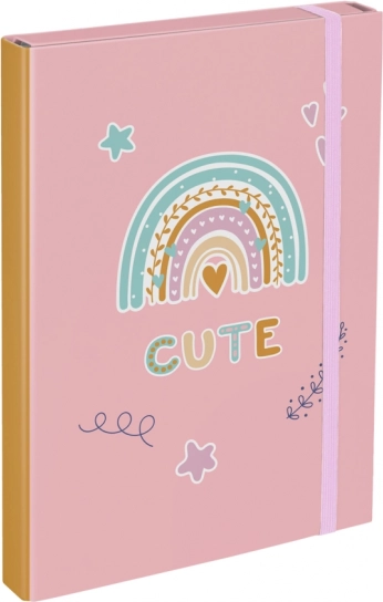 BAAGL mappen voor schoolschriftjes A4 regenboog roze