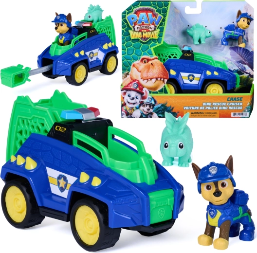 Spin Master PAW Patrol dinosaurussen – Dino Rescue Cruiser-voertuig 15 cm met figuren Chase en dinosaurus