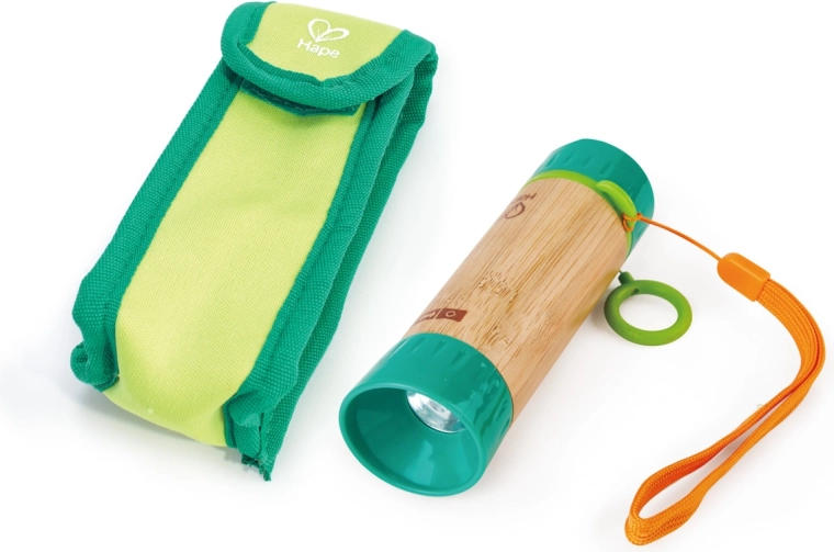 Bamboe zaklamp met handaandrijving van Hape