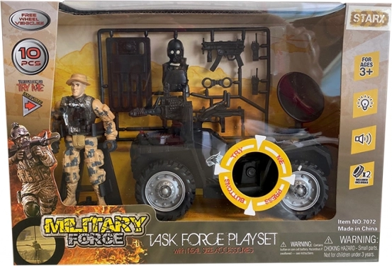 Militaire set met voertuig en accessoires met effecten