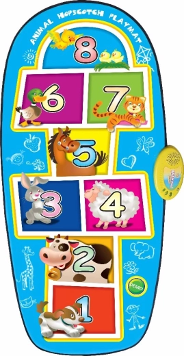 Interactieve springmat met dieren voor kinderen 3+ – Blauw