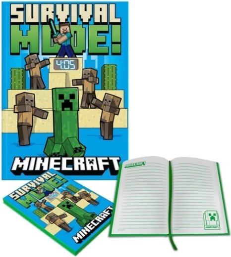 Notitieblok met LCD-pols­horloge MINECRAFT