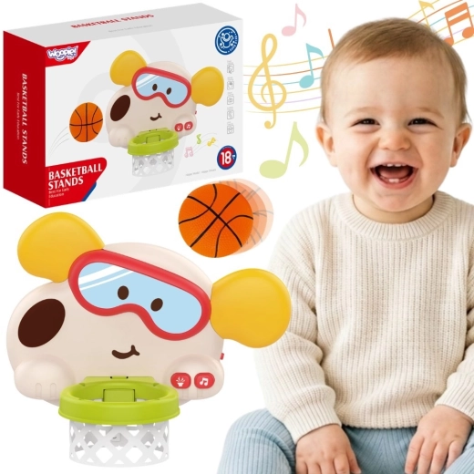Woopie Baby interactieve kinderbasketbalkorf hondje met geluiden
