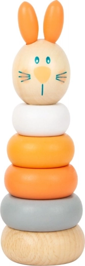 SMALL FOOT pastelkleurige stapeltoren – houten set konijntje en beer