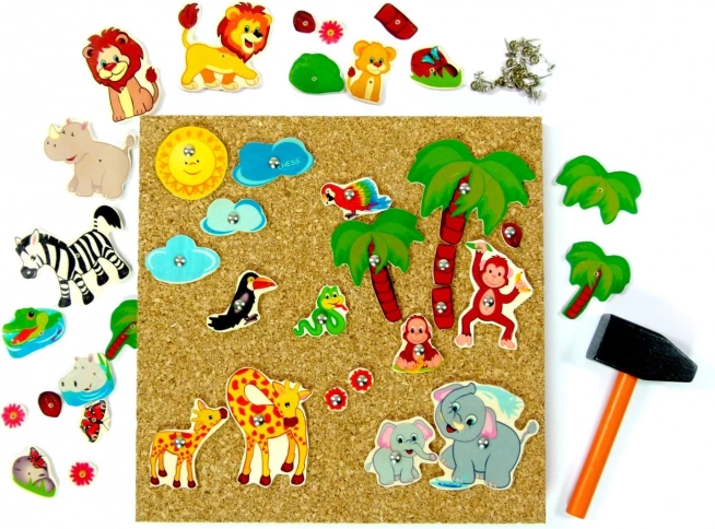 Hamer- en spijkerspel Safari Hess