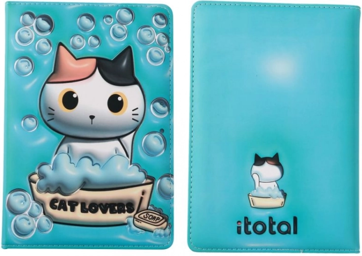 Notitieblok A5 blauw in harde kaft met foamcoating 96 vellen