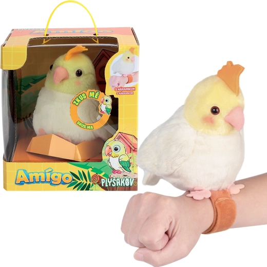 Pluchen interactieve papegaai Amigo