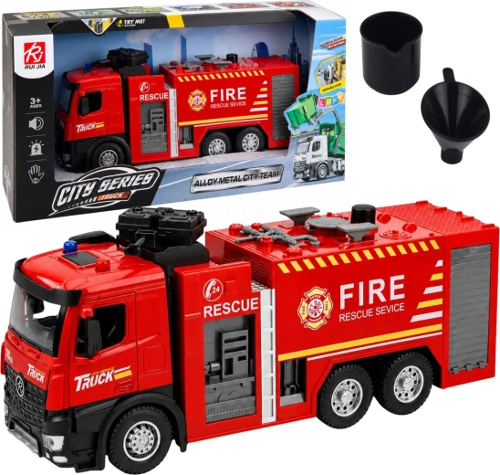 Brandweerwagen met waterstraalfunctie, licht en geluid 1:12