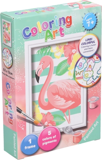 Schilderen op nummer flamingo 13 cm - 1 stuk