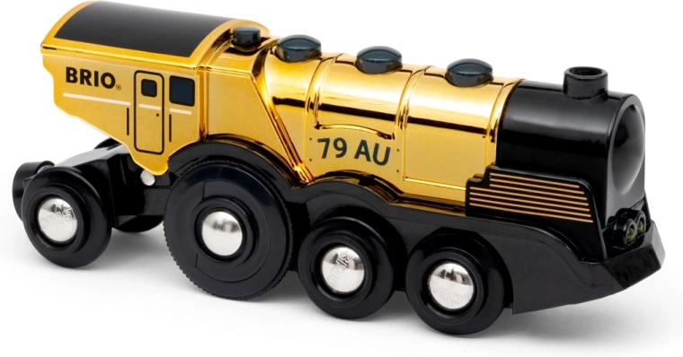 BRIO World robuuste gouden actie-locomotief op batterijen