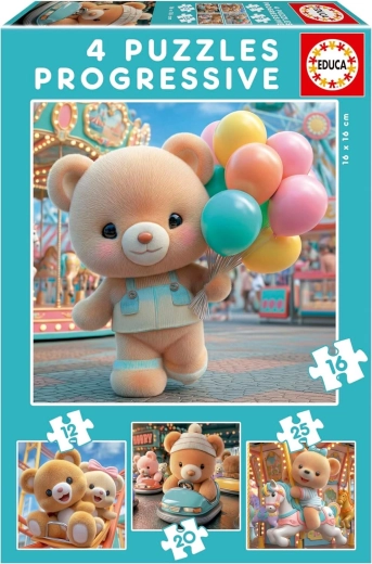 Educa puzzel Beertje 4-in-1 – progressieve kinderpuzzel (12, 16, 20, 25 stukjes)